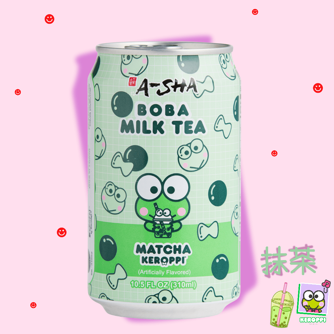 A - Sha Boba Milk Tea Keroppi Matcha Flavor Can - OVERRATED