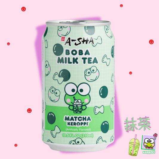 A - Sha Boba Milk Tea Keroppi Matcha Flavor Can - OVERRATED