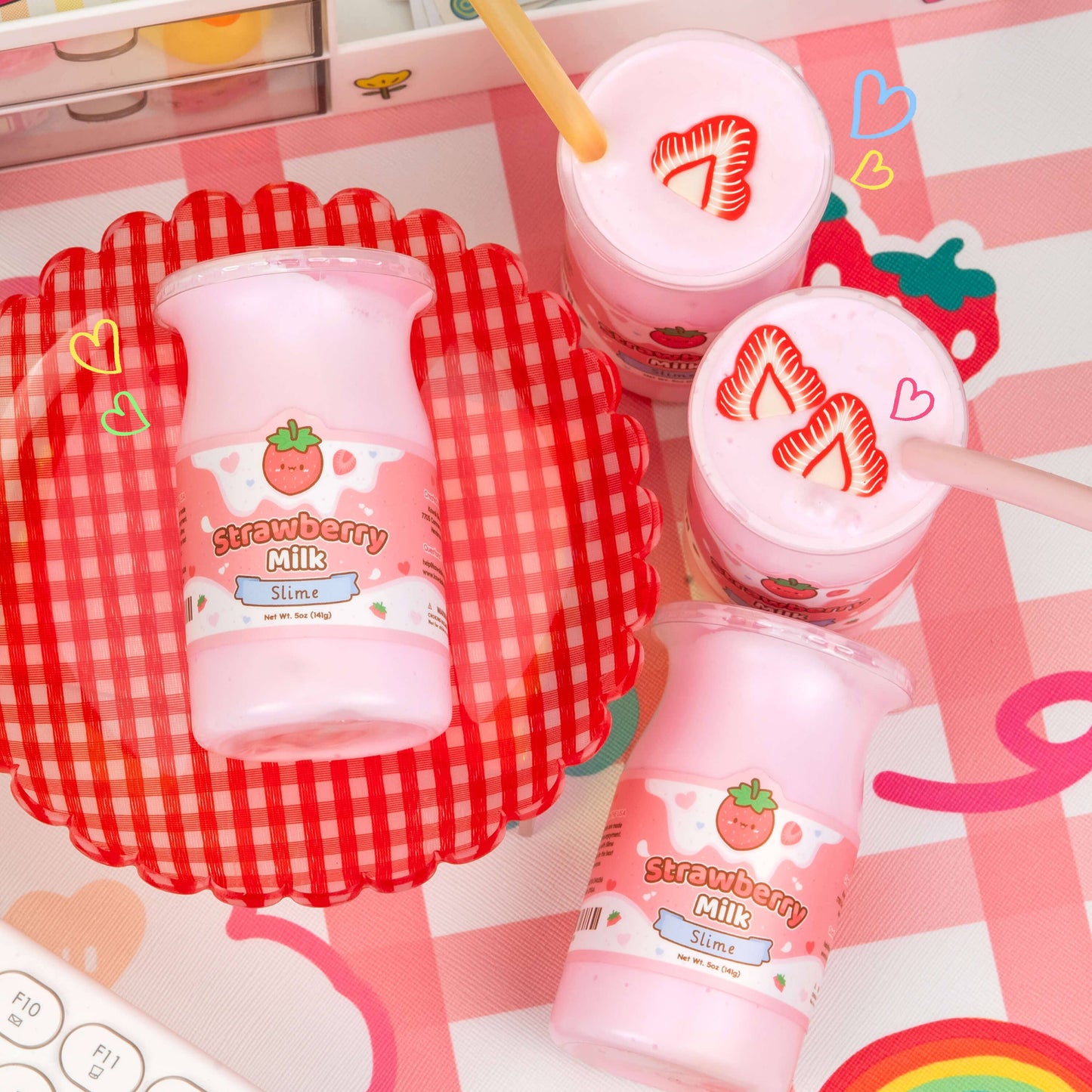 Kawaii Slime Co. Strawberry Milk Glossy Slime