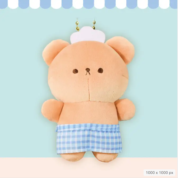 【Japanese plush】KUMA KUMA BAKERY MOCHI FLUFFY KEYCHAIN S