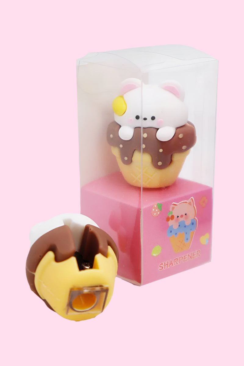 Kawaii Cupcake Animal Pencil Sharpener