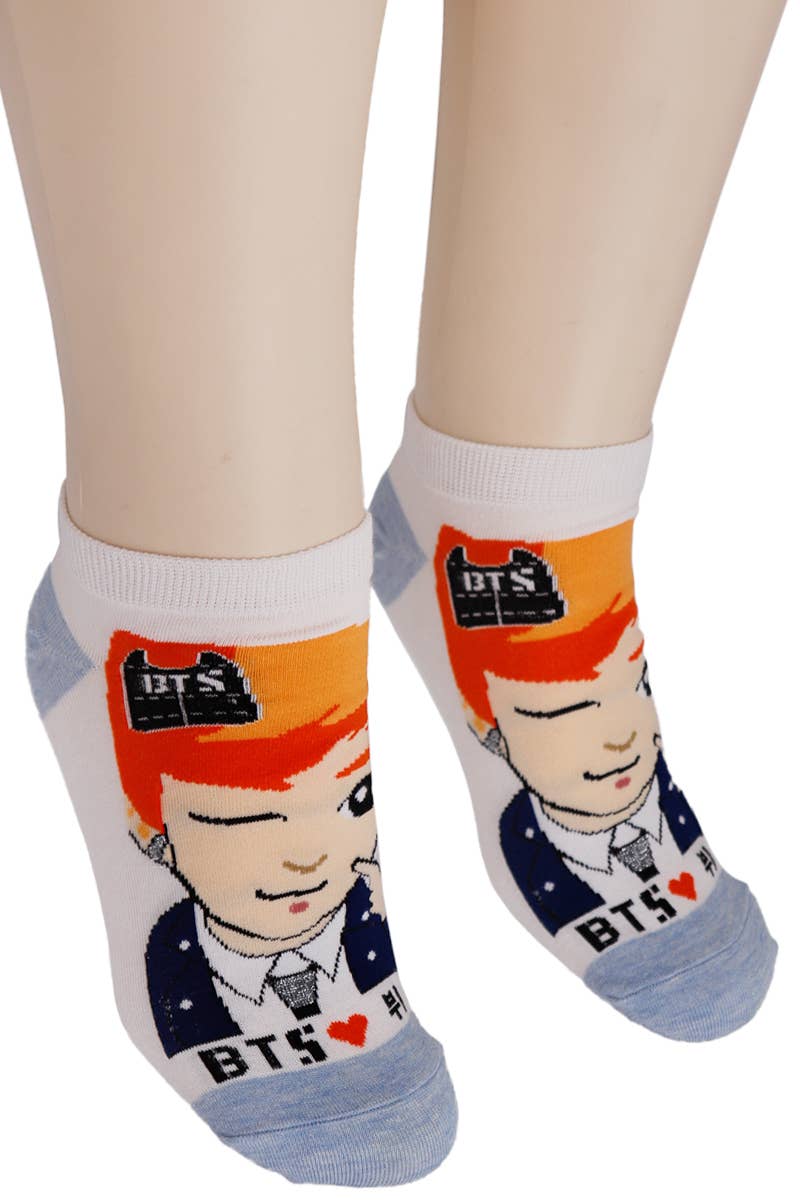 BTS K-Pop Star Cartoon Print Low-Cut Ankle Socks