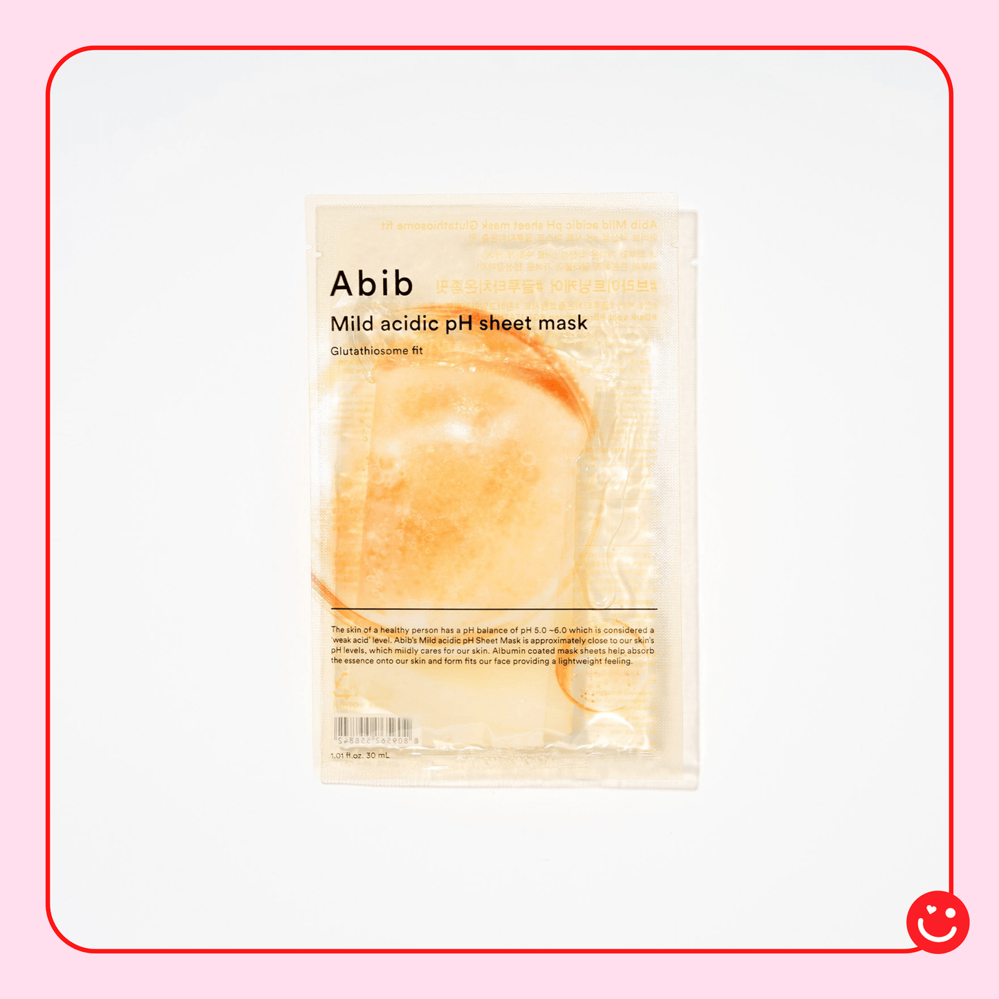 Abib Mild acidic pH sheet mask Glutathiosome fit - OVERRATED