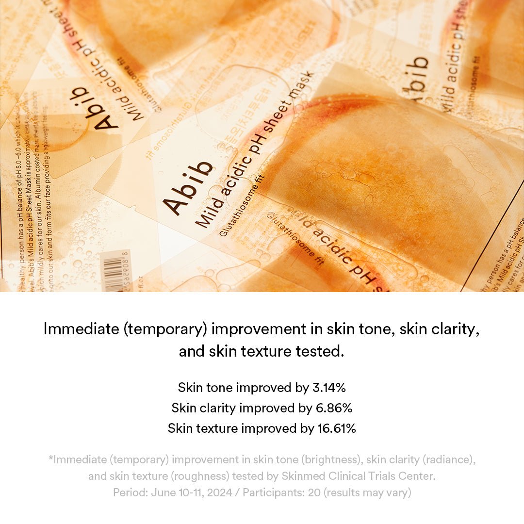 Abib Mild acidic pH sheet mask Glutathiosome fit - OVERRATED