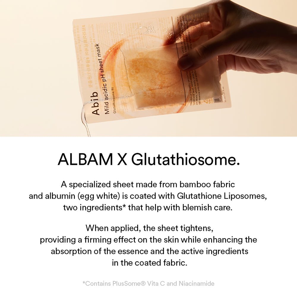 Abib Mild acidic pH sheet mask Glutathiosome fit - OVERRATED