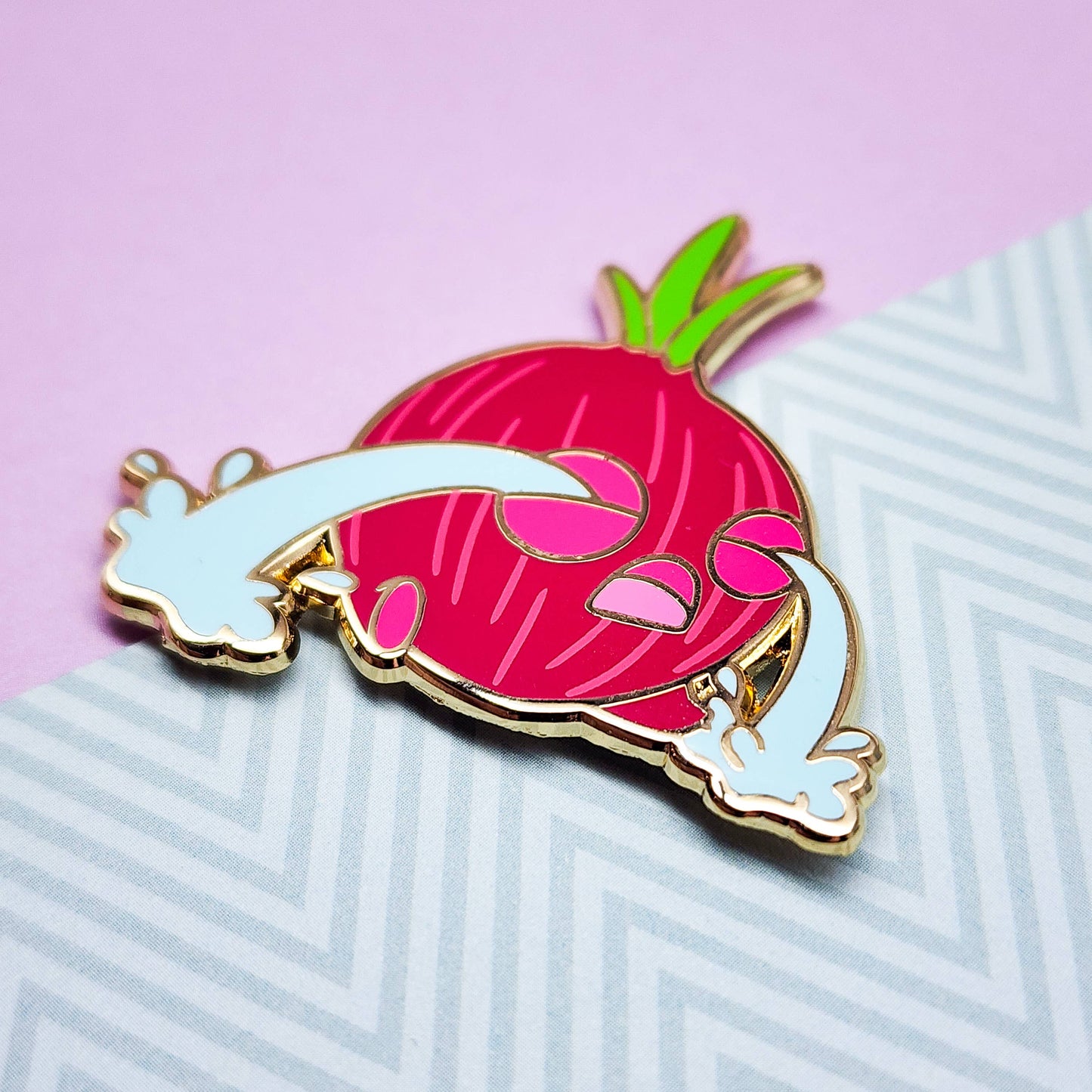 Sad Onion Enamel Pin