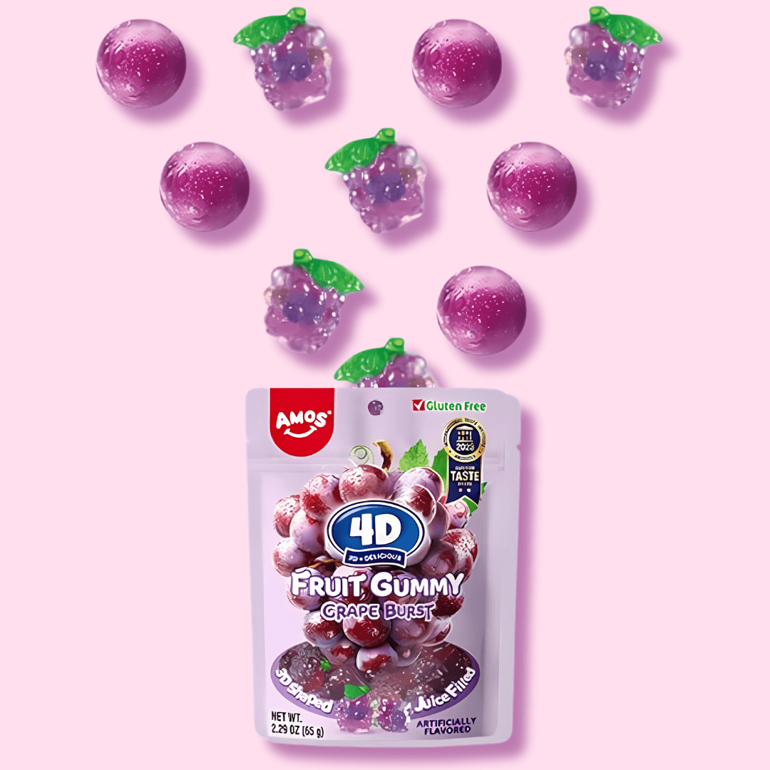 Amos 4D Fruit Gummy - Grape Burst Juice Filled - OVERRATED