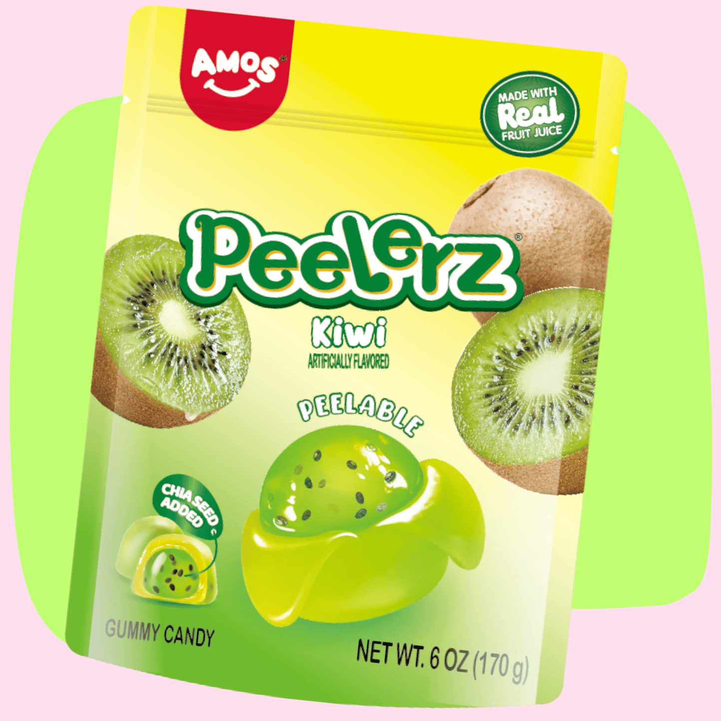 Amos Gummy Peelerz Kiwi 6oz Bag - OVERRATED