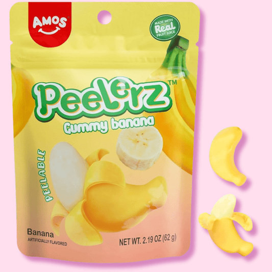 Amos Peelable Banana Gummies Resealable 2.19oz Bag - OVERRATED