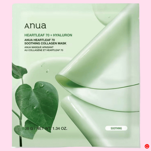 Korean collagen face mask Anua Heartleaf 70 soothing hydrogel sheet - Overrated Korean Beauty & More