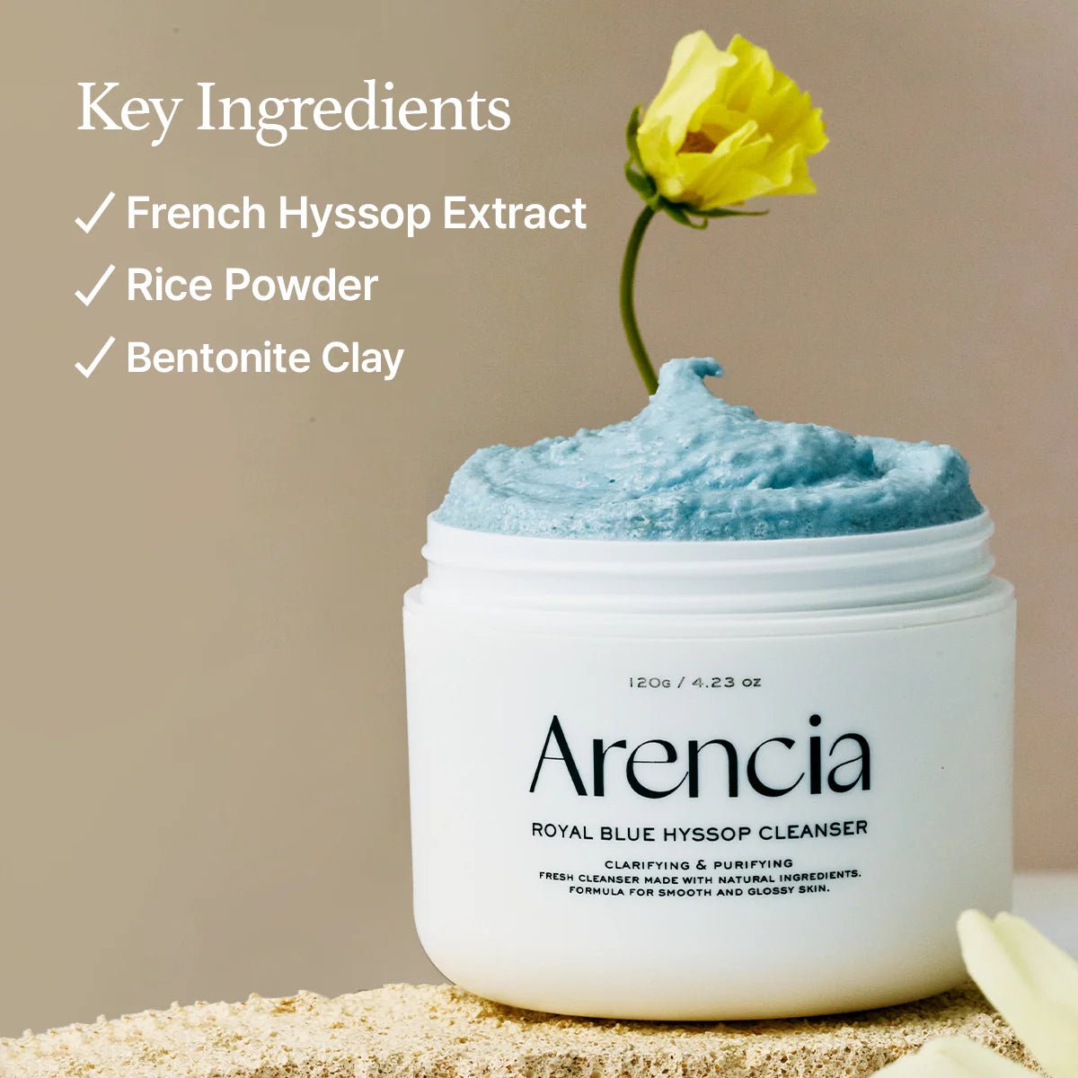 Arencia Blue Hyssop Rice Mochi Cleanser - OVERRATED