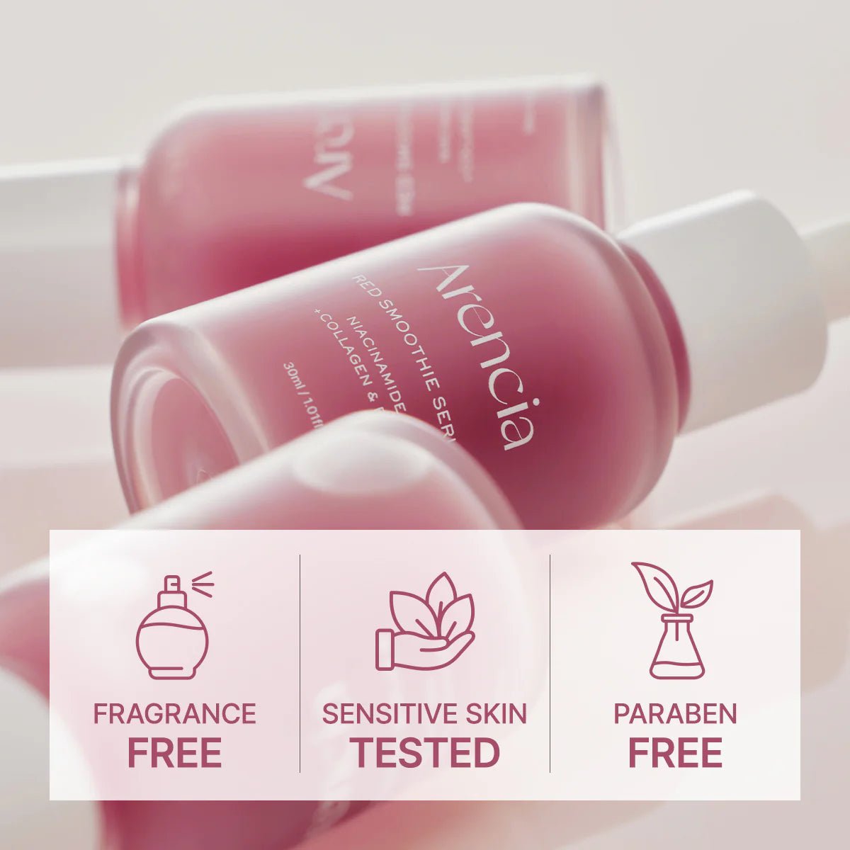 Korean collagen serum Arencia Red woman applying to face glowing skin - Overrated Korean Beauty & More