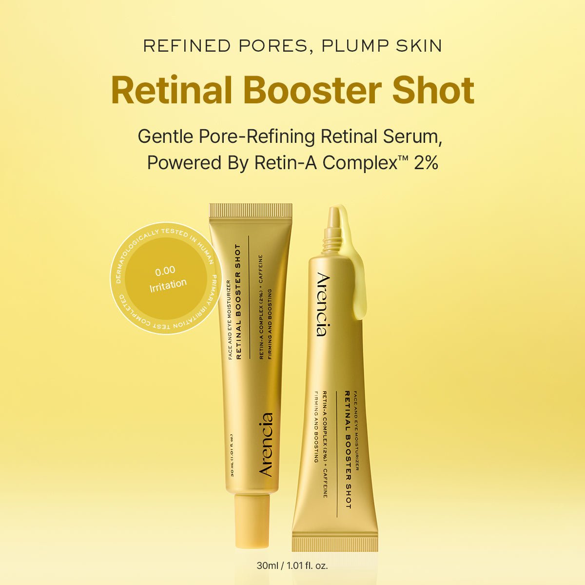 Arencia Retinal Booster Shot, Advanced Retinal & Caffeine Formula for Firm, Pore - Refined Skin - OVERRATED