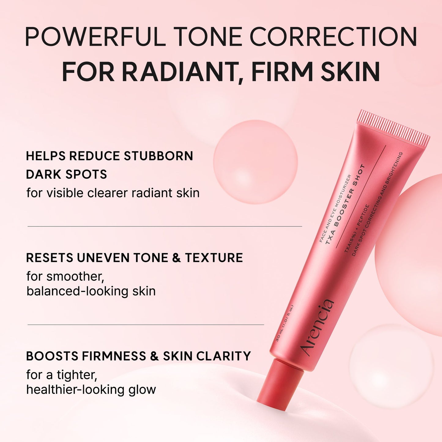 Arencia TXA Booster Shot, Intensive Dark Spot Correcting Serum with 5% TXA, Niacinamide & 10 Peptides for Visible Tone Correction & Radiant-Looking Skin - OVERRATED