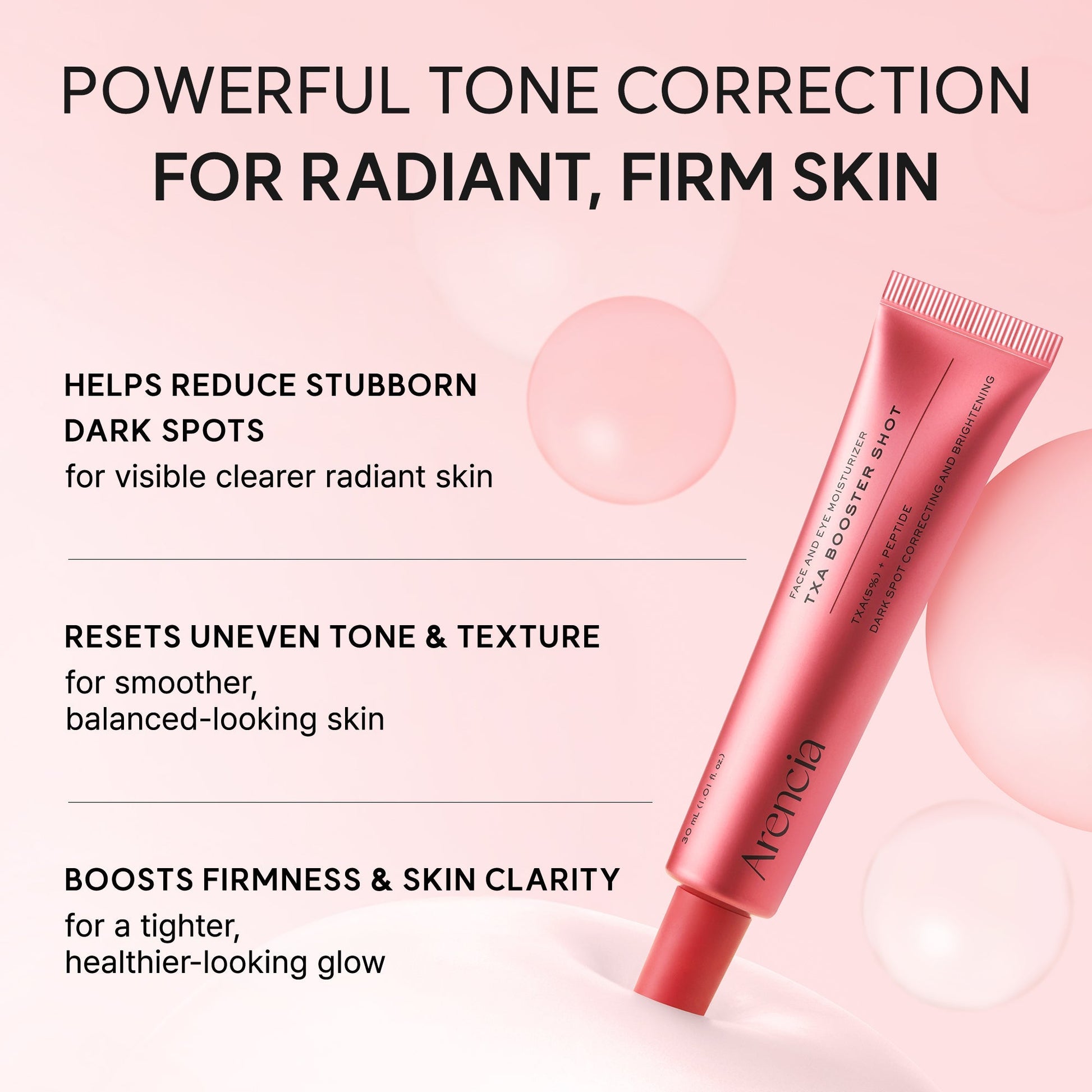 Arencia TXA Booster Shot, Intensive Dark Spot Correcting Serum with 5% TXA, Niacinamide & 10 Peptides for Visible Tone Correction & Radiant-Looking Skin - OVERRATED