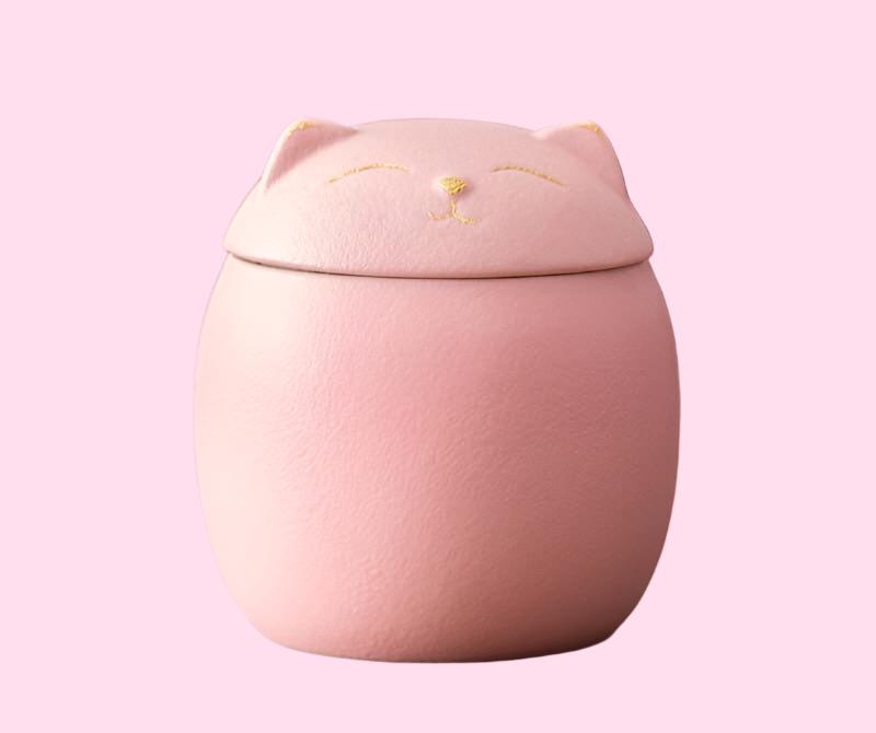 Authentic White Japanese Gohobi Cat Storage Jar - OVERRATED