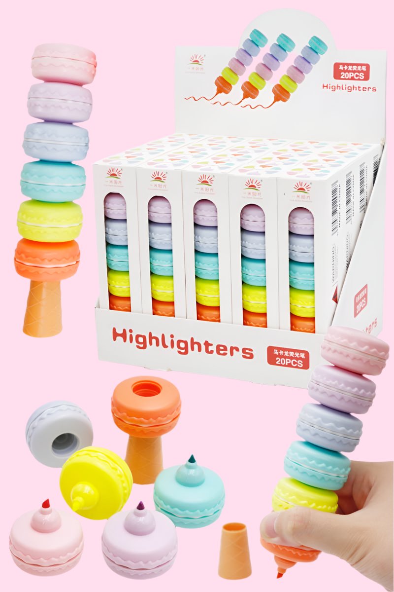 Macaron Stackable 6-Color Highlighter Marker