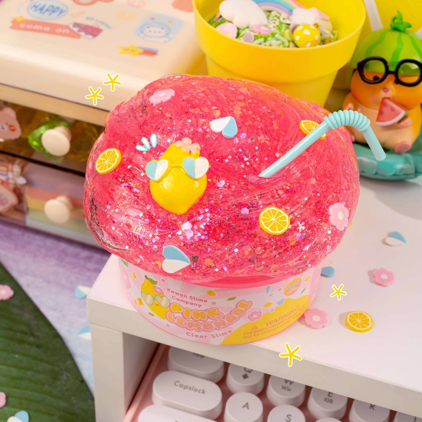 Kawaii Slime Co. Pink Lemonade Clear Slime