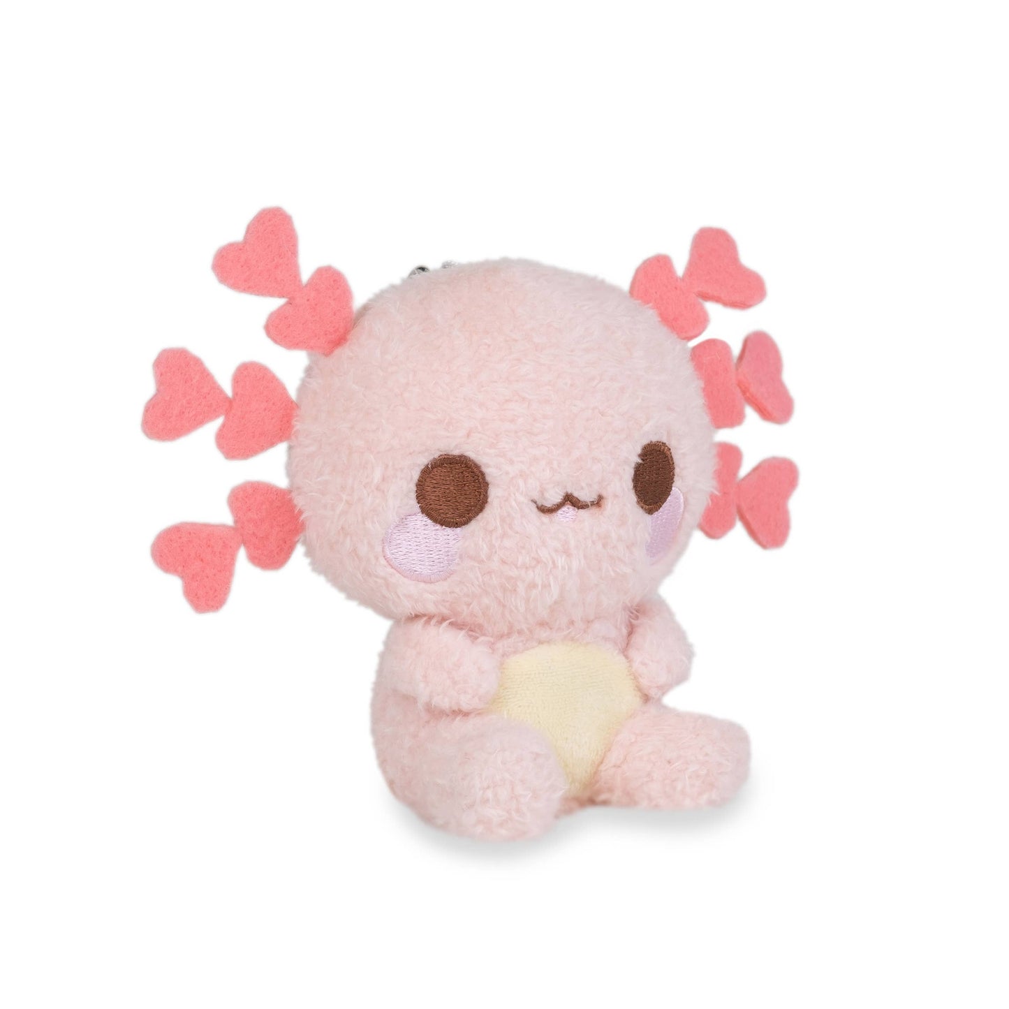 Mini Kawaii Lottie Keychain Pink Axolotl Plush Clip