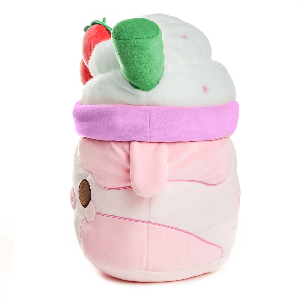 Kawaii Strawberry Mooshake Pink Cow Plushie