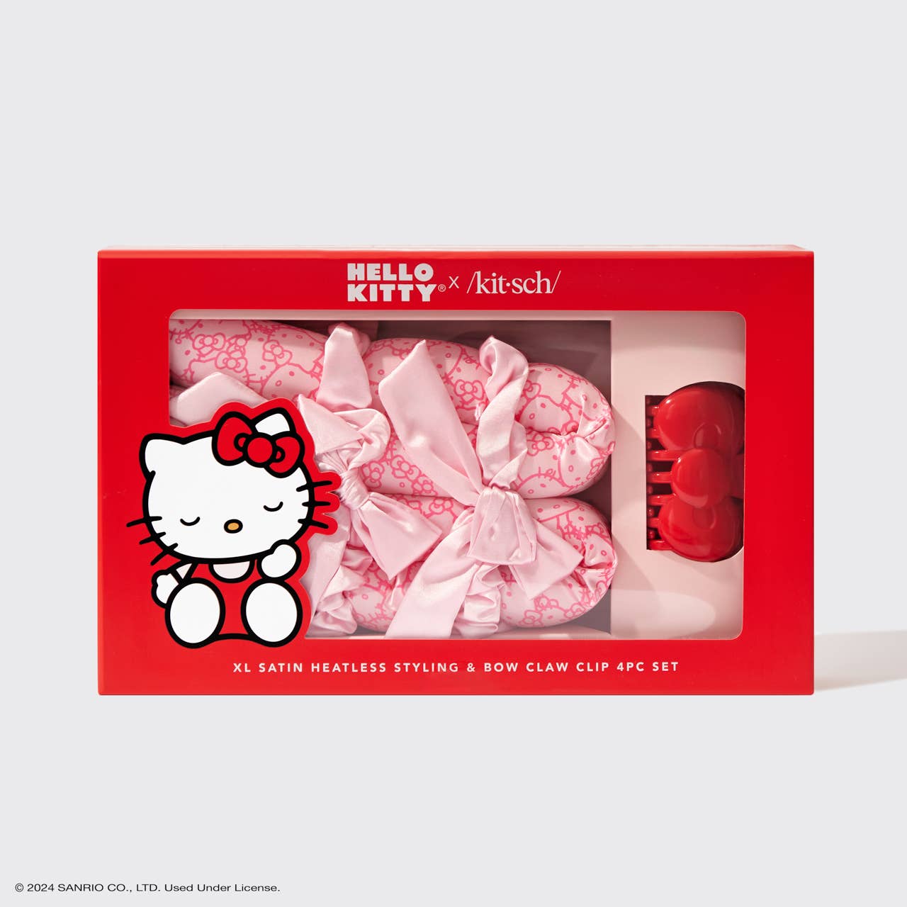 Hello Kitty x Kitsch XL Satin Heatless Styling & Bow 4pc Set