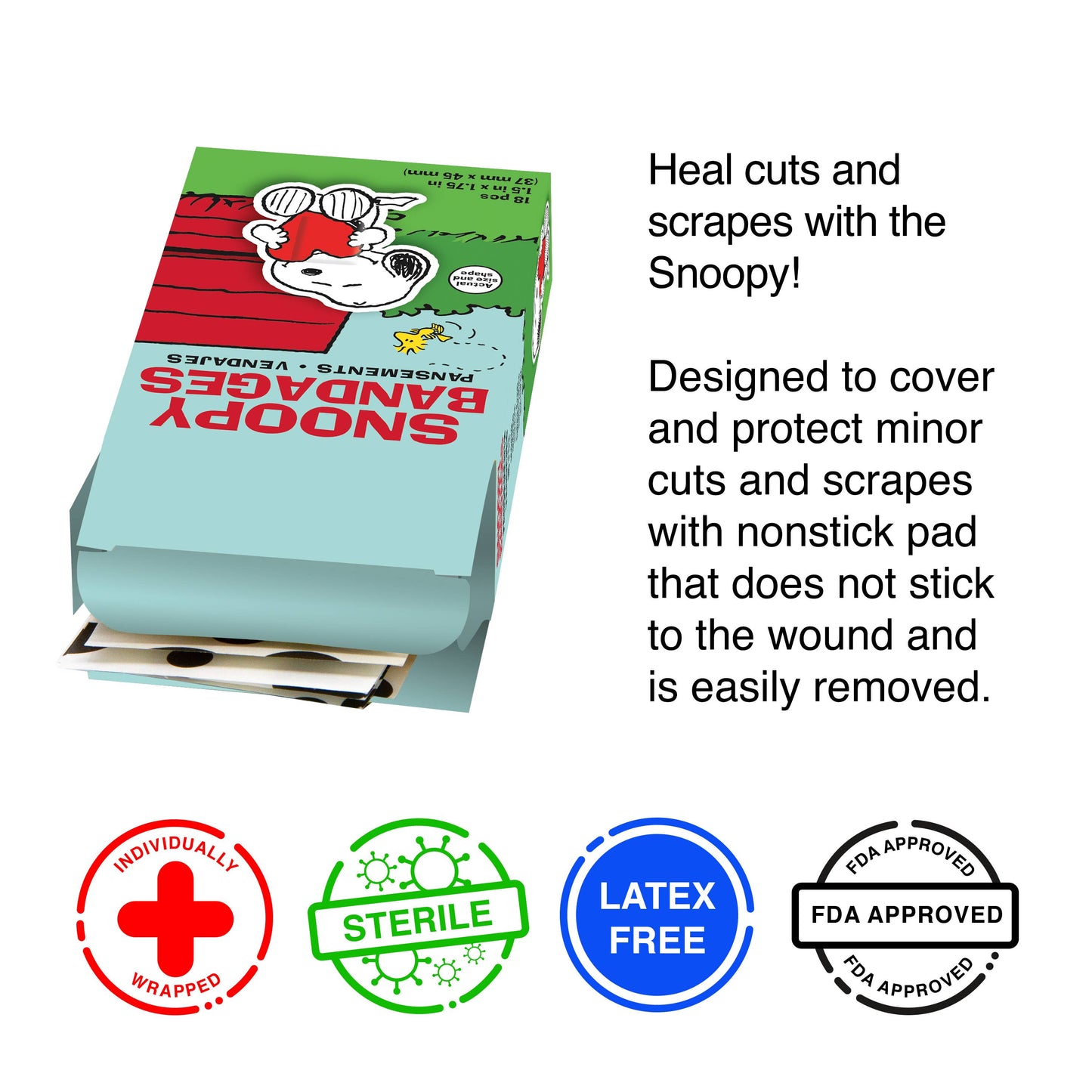 Peanuts Snoopy Adhesive Bandages