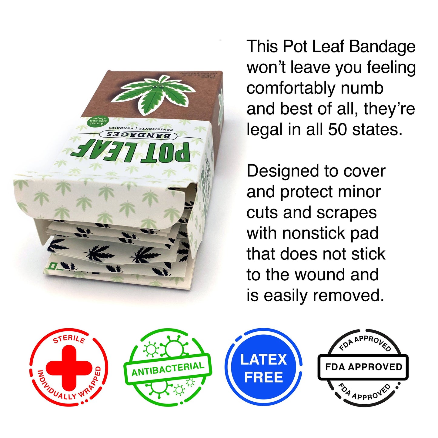 Pot Leaf Adhesive Bandages