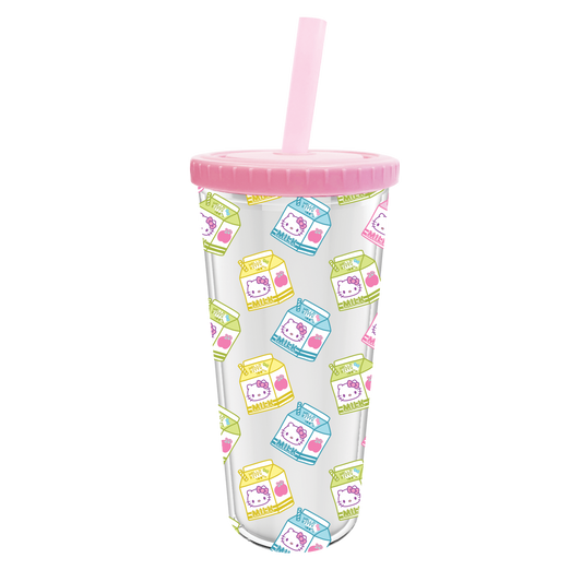 Hello Kitty Milk Carton Toss 24oz. Plastic Boba Tumbler