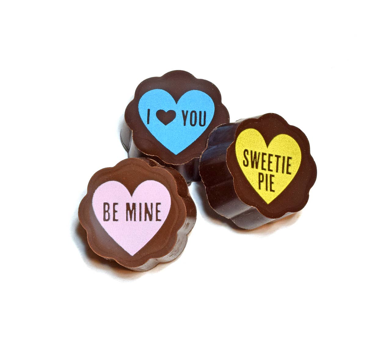 Valentine Sayings Hearts Chocolate Covered Caramels 5p