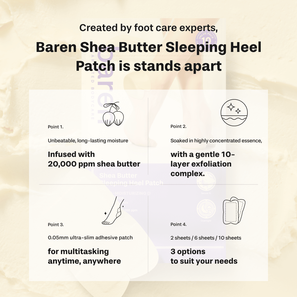 Baren Shea Butter Sleeping Heel Patch, 10pcs - OVERRATED