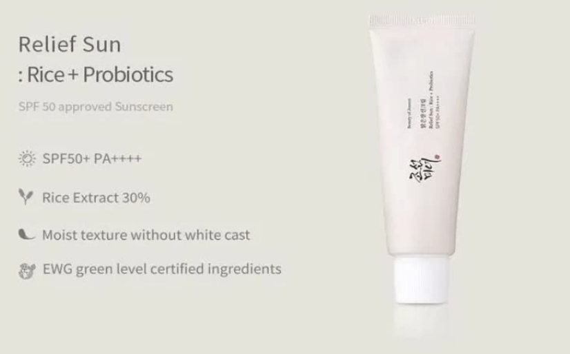 BEAUTY OF JOSEON Relief Sun Rice + Probiotics SPF Sunscreen - OVERRATED