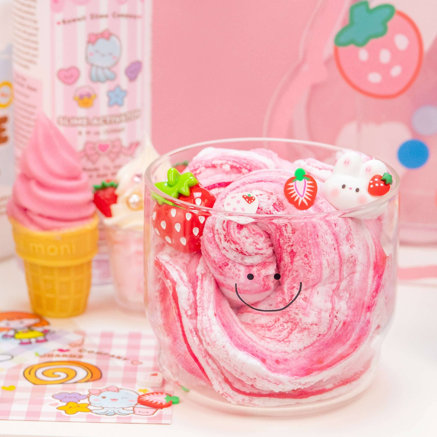 Kawaii Slime Co. Straw-Bunny Sponge Cake Cloud Slime