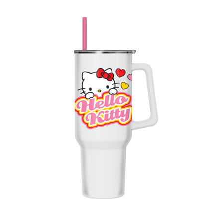 Hello Kitty Peeking Name Hearts 40oz Stainless Steel Tumbler