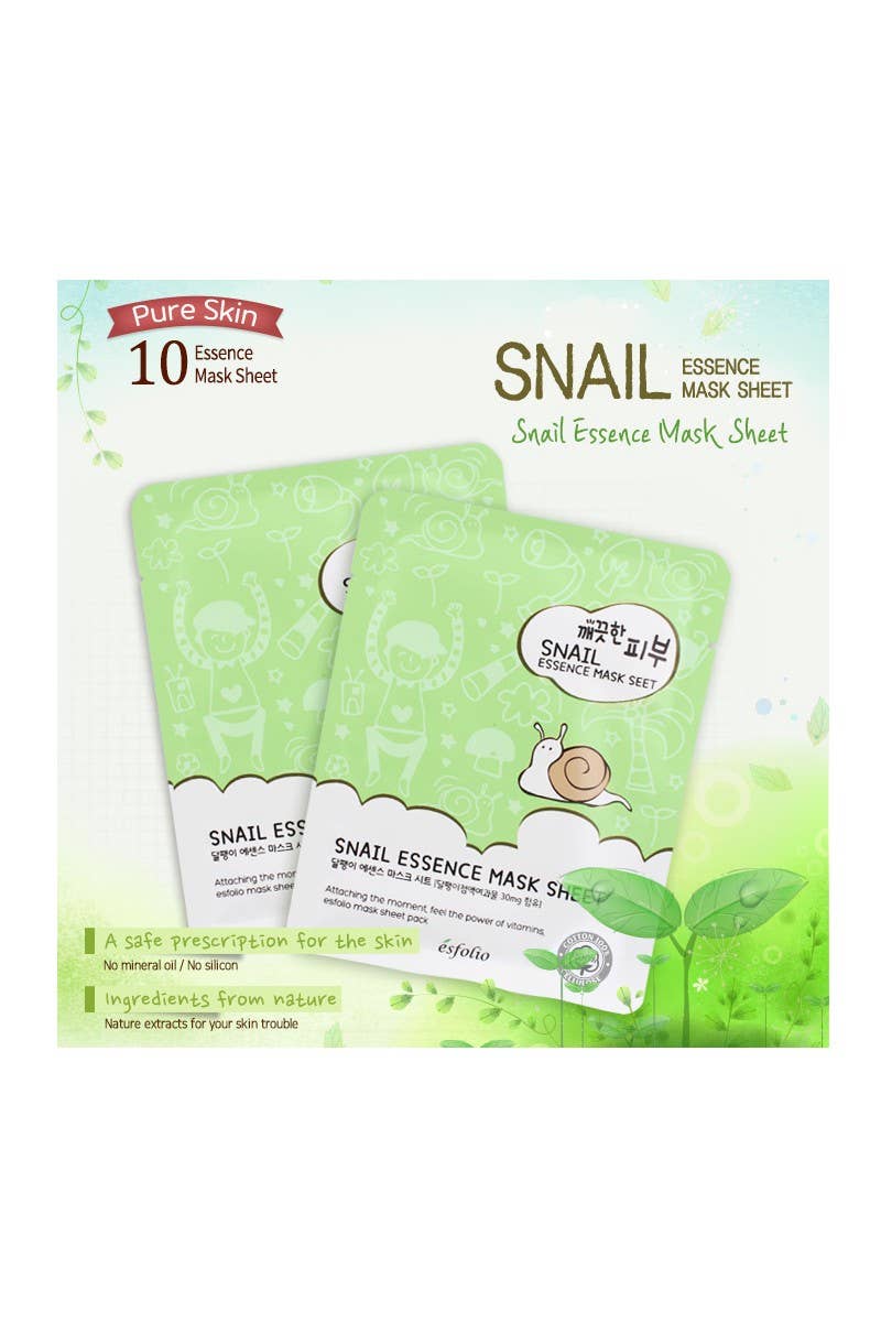 Esfolio ESMPPUSN Snail Essence Mask Sheet- 10pc