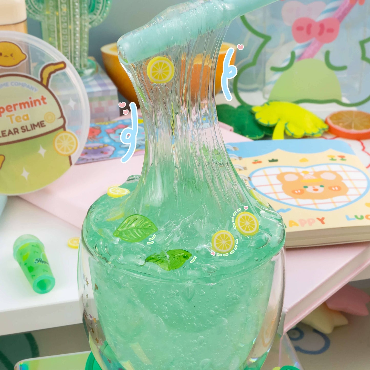 Kawaii Slime Co. Peppermint Tea Clear Slime