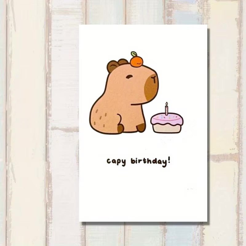 Capybara Birthday Card - OVERRATED