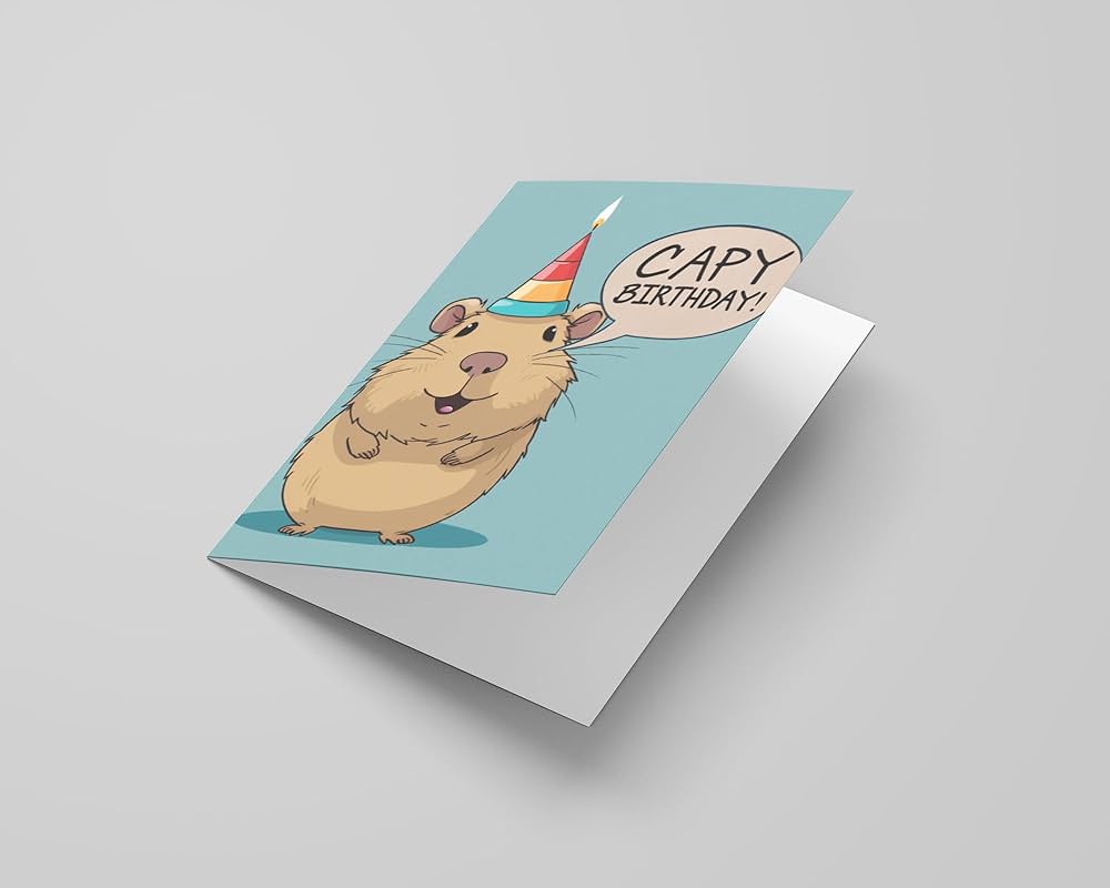 Capybara Birthday Card - OVERRATED
