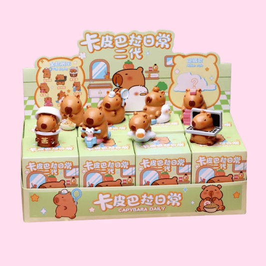Capybara Daily Life Blind Box Figure – Crystal Kawaii Animal Collectible Toy (8 Designs + Secret) - OVERRATED