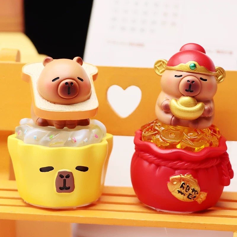 Capybara Daily Life Rotating Glow Music Box Blind Box – Kawaii Animal Collectible (6 Designs + Secret) - OVERRATED