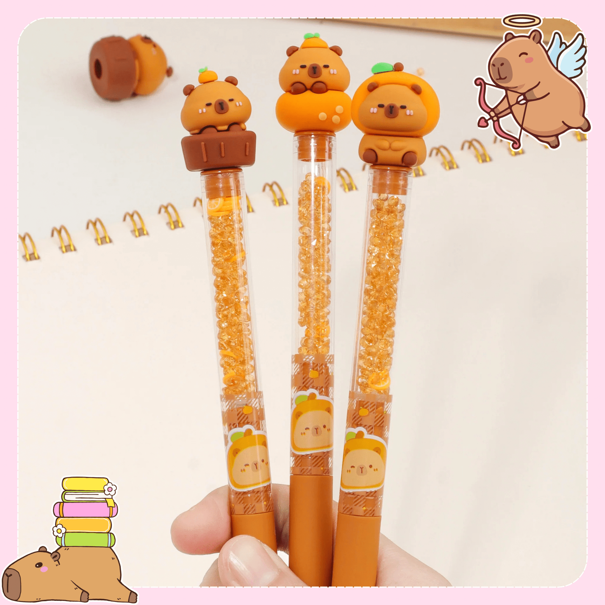 kawaii gel pen capybara collectible cute novelty pen gift - Overrated Korean Beauty & More