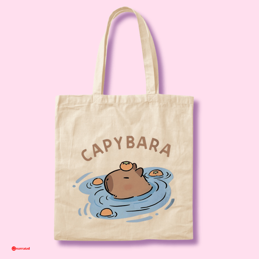 Capybara Onsen Eco Tote - OVERRATED