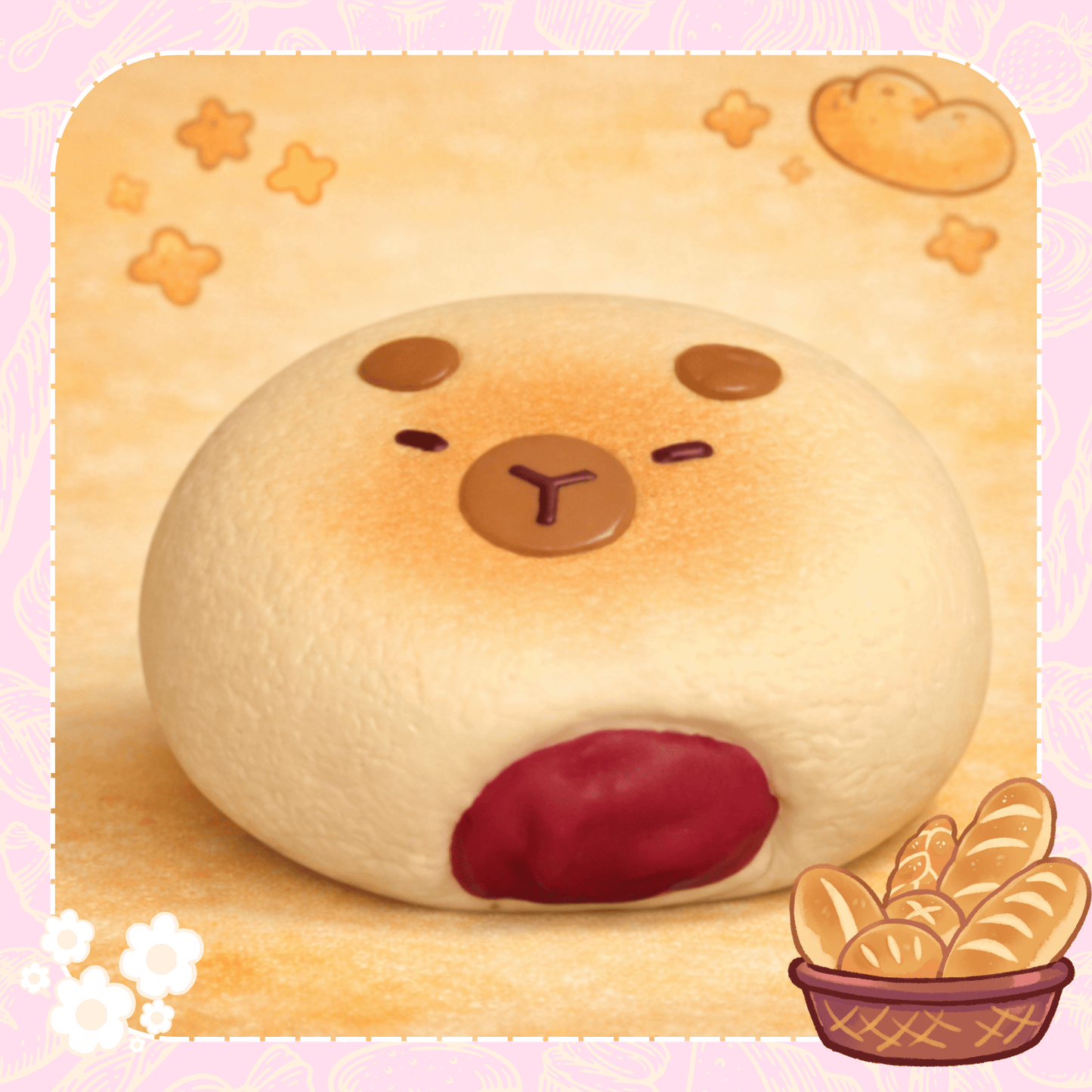 capybara bun squishy close up texture