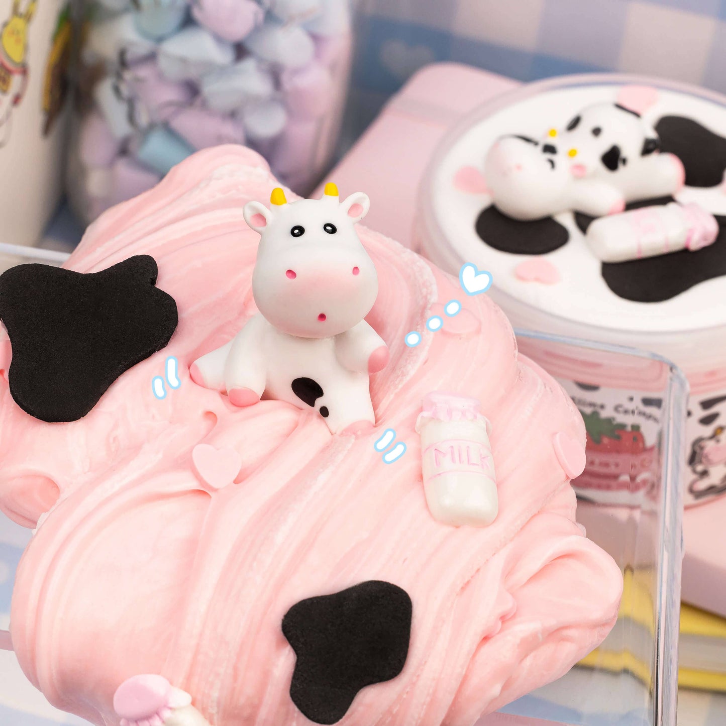 Kawaii Slime Co. Straw-Dairy Cow 2 Slimes in 1