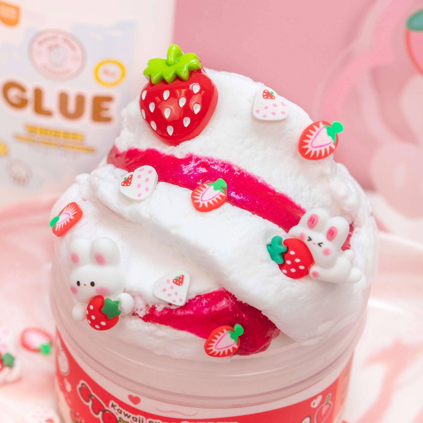 Kawaii Slime Co. Straw-Bunny Sponge Cake Cloud Slime