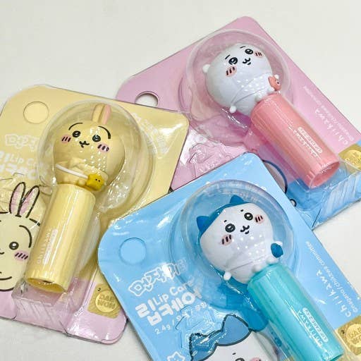 Chiikawa lip balm rabbit and bear character balm standing up - Overrated Korean Beauty & More