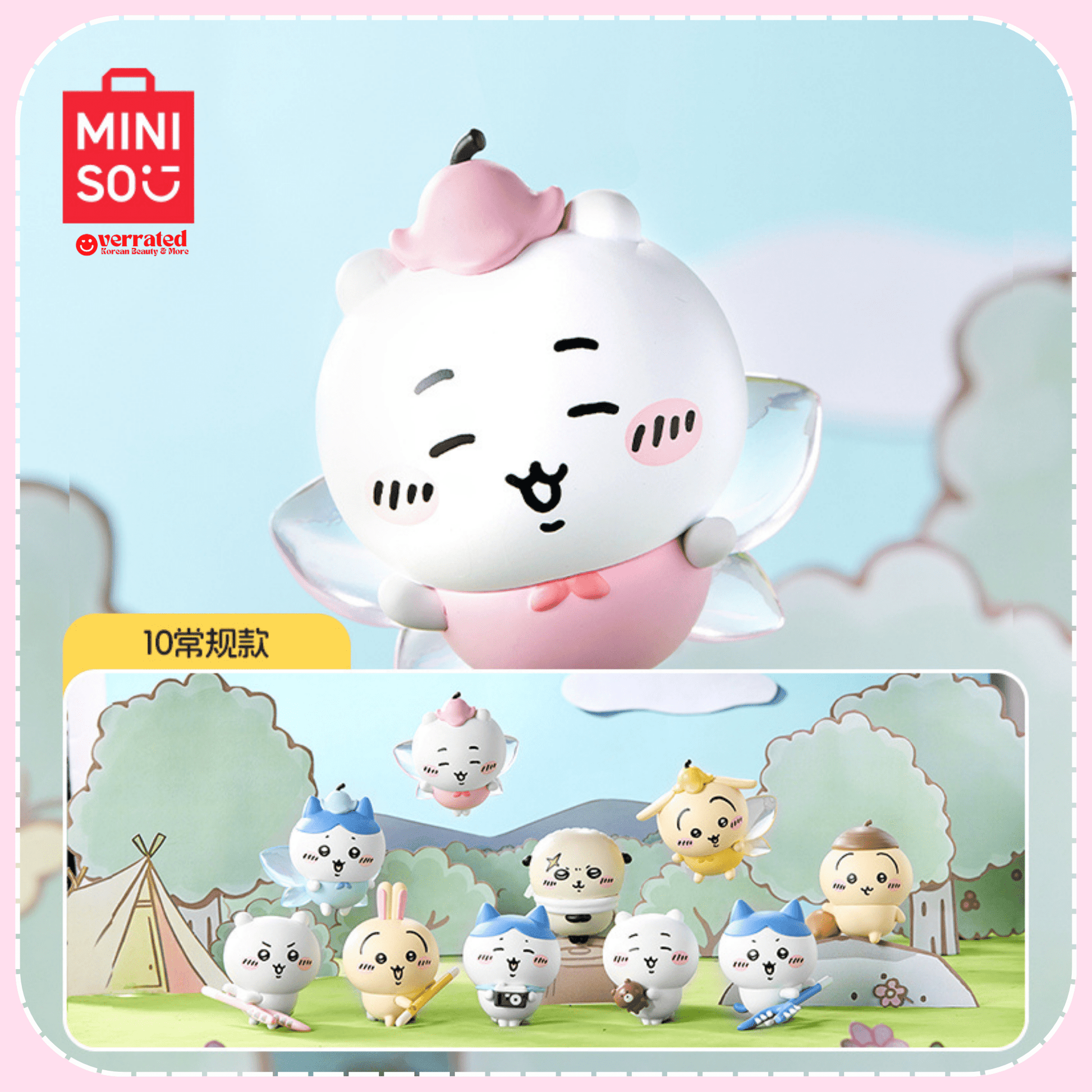 Kawaii blind box figures Chiikawa Fairy bunny in flower dress design - Overrated Korean Beauty & More