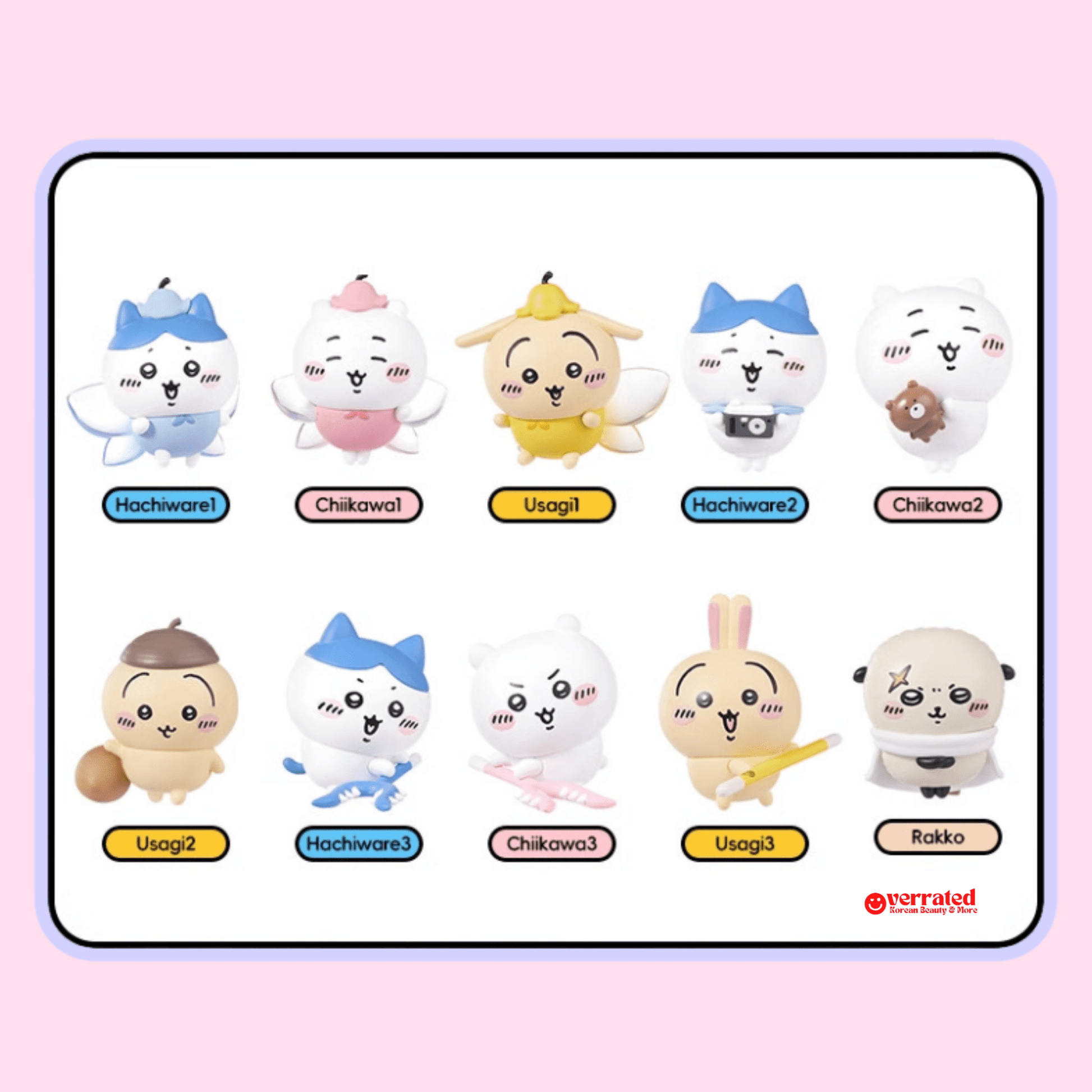 Kawaii blind box figures Chiikawa Fairy all 10 designs lineup display - Overrated Korean Beauty & More