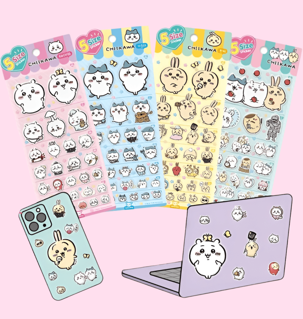 Chiikawa & Friends 5 Sizes Jelly Coating Deco Series 2 Stickers - OVERRATED