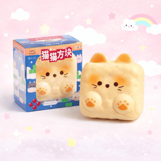 Kawaii sensory toy chubby paw squishy cube for stress relief - Overrated Korean Beauty & More
