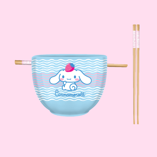 Cinnamoroll 20oz Ceramic Ramen Bowl with Chopsticks - OVERRATED